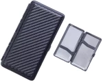 Ταμπακιέρα μεταλλική Μαύρη Carbon Mat για τσιγάρα 100mm