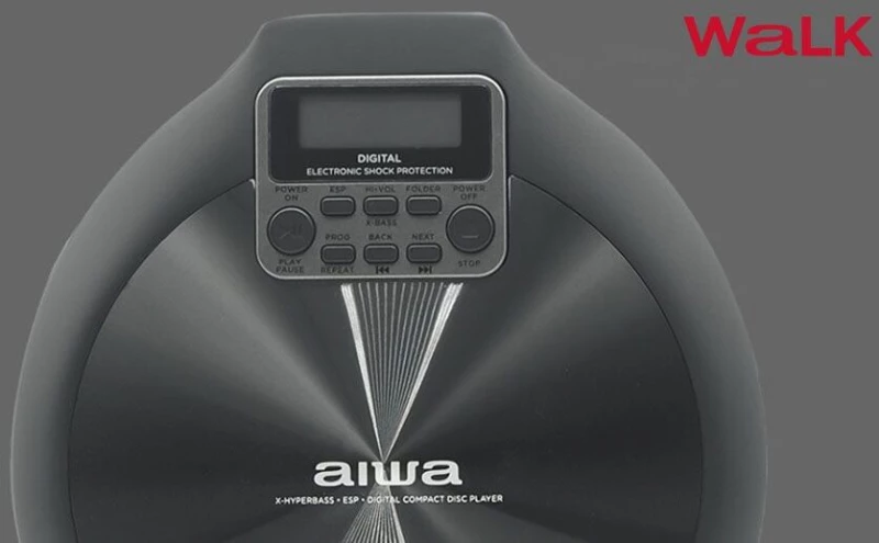 AIWA PORTABLE CD PLAYER WITH EARPHONES BLACK