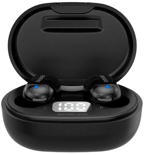 AIWA TWS IN-EARPHONES WITH MEMORY FOAM BLACK