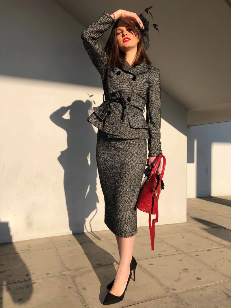 Μαύρη τουίντ φούστα Tiffany Rinascimento Μαύρο