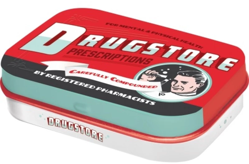 NOSTALGIC ΜΕΤΑΛΛΙΚΟ ΚΟΥΤΑΚΙ ΜΕ ΜΕΝΤΕΣ DRUGSTORE 15GR - 4 ΤΕΜ