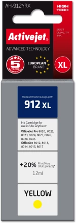 Activejet AH-912YRX ink for HP printers, Replacement HP 912XL 3YL83AE; Premium; 990 pages; yellow