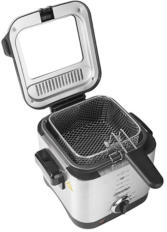 Mesko Home MS 4910 fryer Single 1.5 L Stand-alone 900 W Deep fryer Black, Satin steel