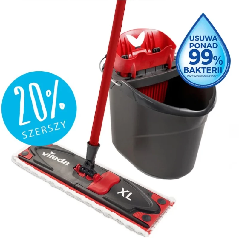 Vileda Ultramax BOX XL (mop + bucket) Dry&wet Microfiber Black, Red