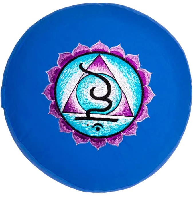 Μαξιλάρι Διαλογισμού Κεντημένο Meditation Cushion Chakra 5 Blue 33Χ17
