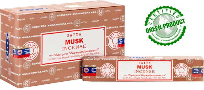 Αρωματικά Στικ για Εσωτερική Δύναμη Satya Musk Incense Sticks 15g
