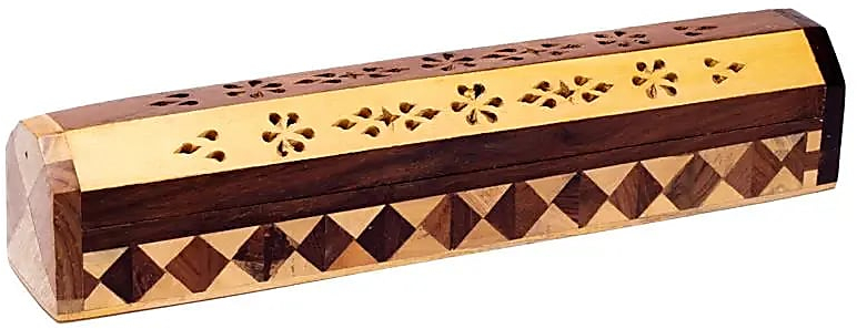 Ξύλινη Βάση Καύσης και Κουτί Αποθήκευσης Στικ & Θυμιαμάτων