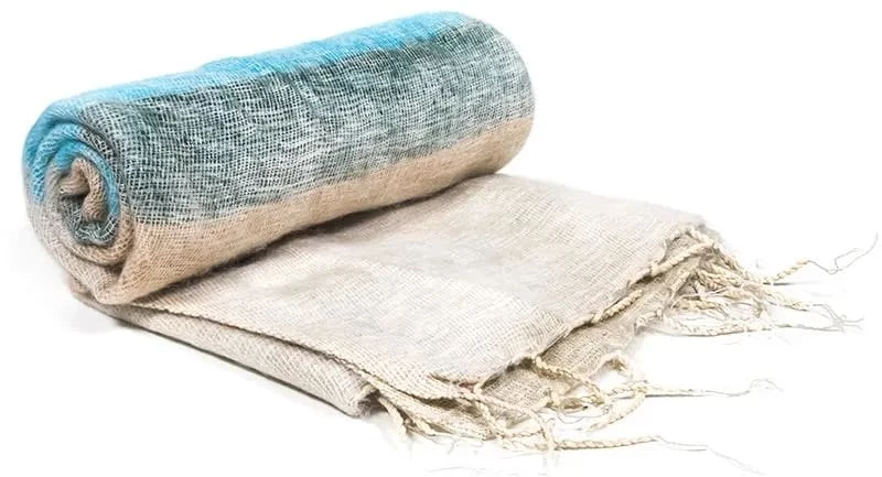 Κουβέρτα Σάλι Διαλογισμού Μπεζ με Ρίγες - Meditation Shawl Cream 200x80cm