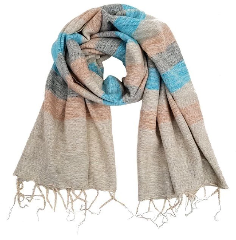 Κουβέρτα Σάλι Διαλογισμού Μπεζ με Ρίγες - Meditation Shawl Cream 200x80cm