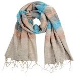 Κουβέρτα Σάλι Διαλογισμού Μπεζ με Ρίγες - Meditation Shawl Cream 200x80cm