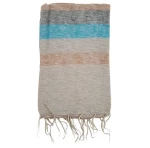 Κουβέρτα Σάλι Διαλογισμού Μπεζ με Ρίγες - Meditation Shawl Cream 200x80cm