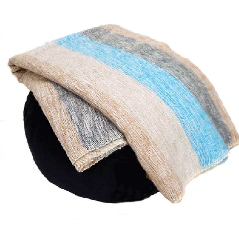 Κουβέρτα Σάλι Διαλογισμού Μπεζ με Ρίγες - Meditation Shawl Cream 200x80cm