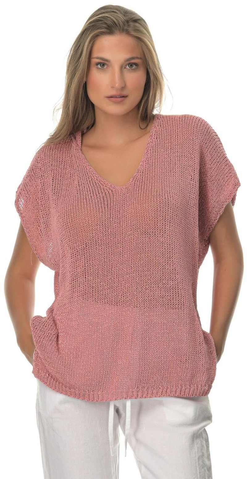 Μπλούζα Γυναικεία V Sweater Peach