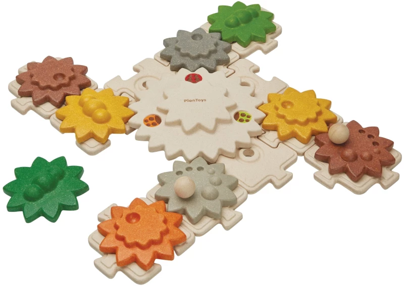 Ξύλινο Παιχνίδι Γρανάζια & παζλ (μεγάλο) της Plan Toys