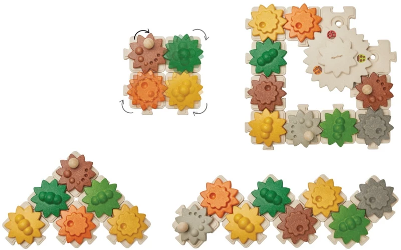 Ξύλινο Παιχνίδι Γρανάζια & παζλ (μεγάλο) της Plan Toys