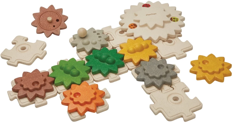 Ξύλινο Παιχνίδι Γρανάζια & παζλ (μεγάλο) της Plan Toys