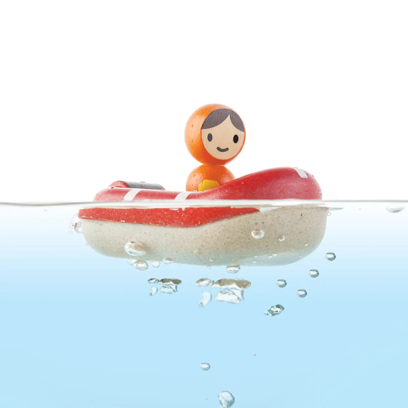 Ξύλινο Παιχνίδι Βάρκα της ακτοφυλακής της Plan Toys