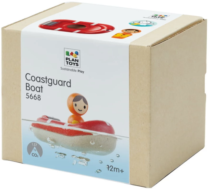 Ξύλινο Παιχνίδι Βάρκα της ακτοφυλακής της Plan Toys