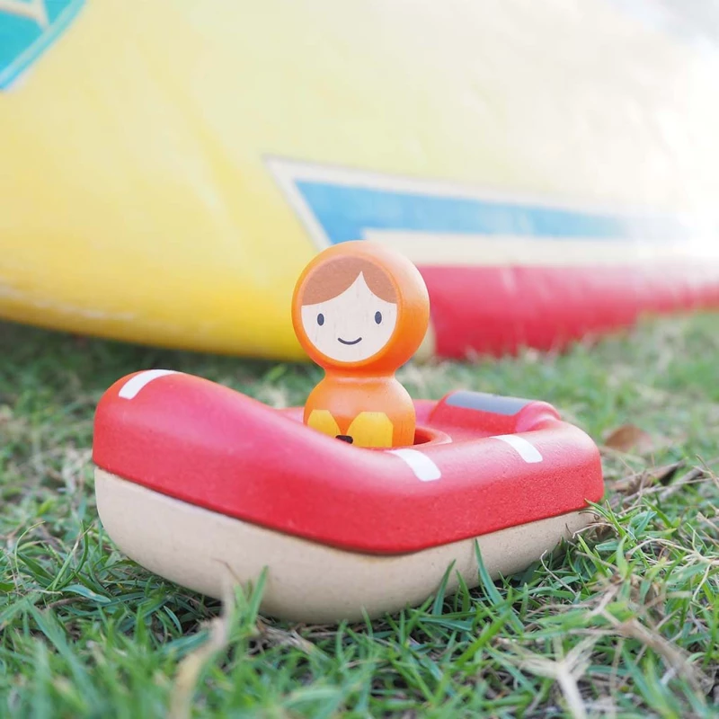 Ξύλινο Παιχνίδι Βάρκα της ακτοφυλακής της Plan Toys