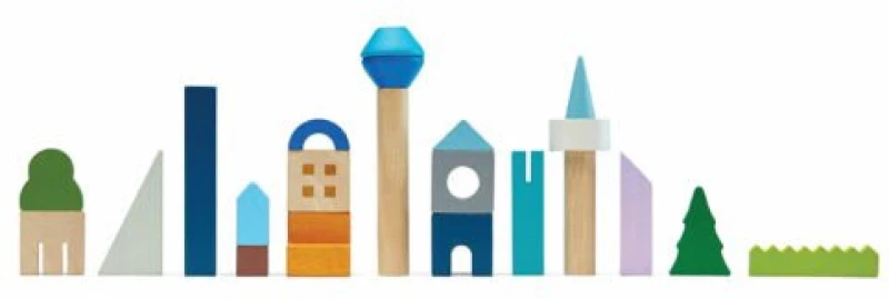 Ξύλινο Παιχνίδι Τουβλάκια  για την πόλη της Plan Toys