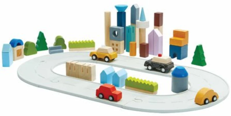 Ξύλινο Παιχνίδι Τουβλάκια  για την πόλη της Plan Toys