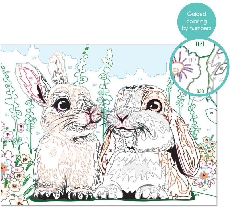 Paint & Frame Ζωγραφίζω Με Αριθμούς Cute Bunnies Για Ηλικίες 9+ Χρονών