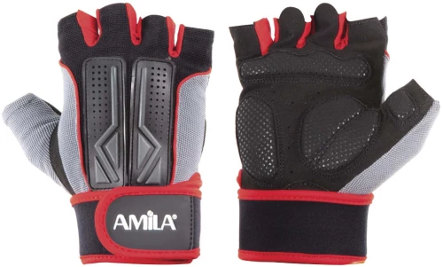 Γάντια Άρσης Βαρών Amila Amara Κόκκινα/Γκρι Medium 8330502