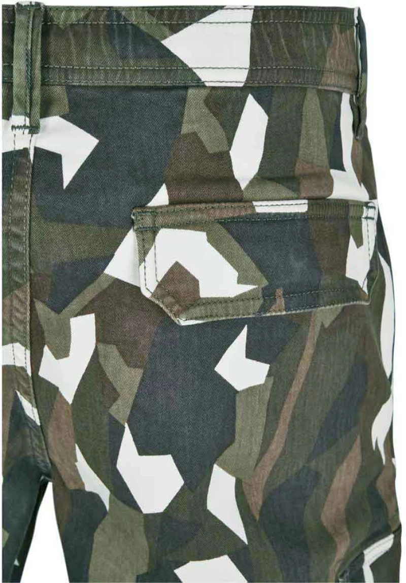Βερμούδα Urban Classics Geometric Camo Stretch Twill Cargo Shorts TB2902 Wood Camo