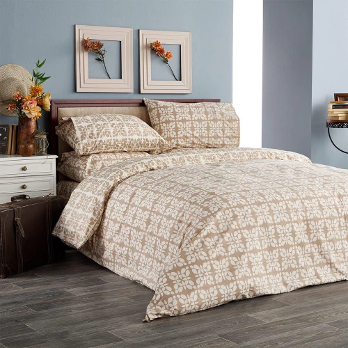 Σεντόνια Σετ 3 τμχ Μονά Μπεζ 170x260cm Vesta Home Zizel-1