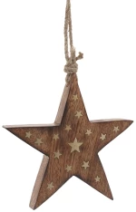 Στολίδι ξύλινο αστέρι 15x15cm Inart 2-70-930-0030