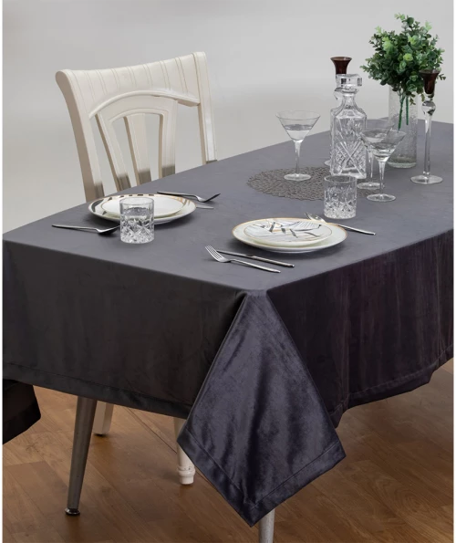 Τραπεζοκαρέ 170x170cm βελούδινο Grey Liolios Home PLSTB035