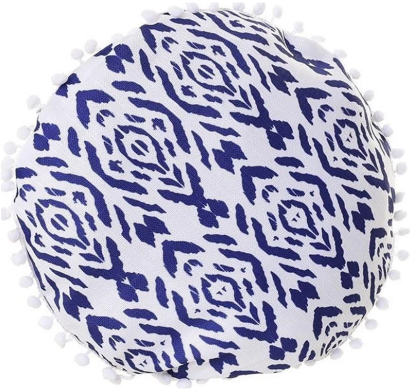 Μαξιλάρι υφασμάτινο λευκό/μπλε 45cm Inart 3-40-865-0149