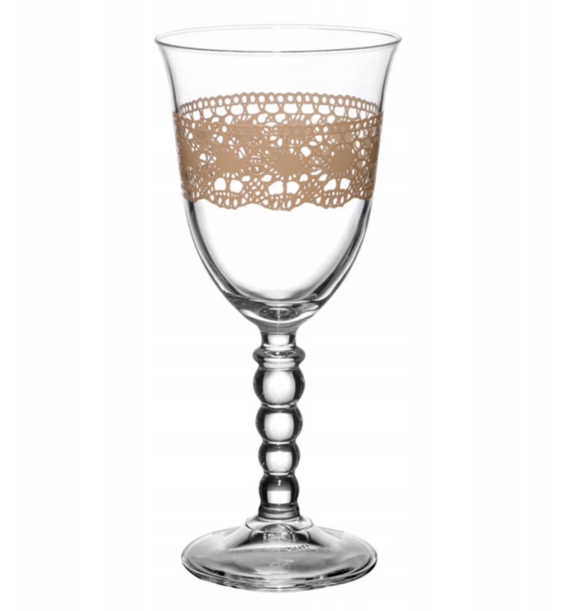 Ποτήρι Κρασιού Κολωνάτο Macrame Beige με πόδι 195ml Marva M67870