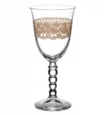 Ποτήρι Κρασιού Κολωνάτο Macrame Beige με πόδι 195ml Marva M67870