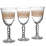 Ποτήρι Κρασιού Κολωνάτο Macrame Beige με πόδι 195ml Marva M67870