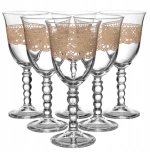 Ποτήρι Κρασιού Κολωνάτο Macrame Beige με πόδι 195ml Marva M67870