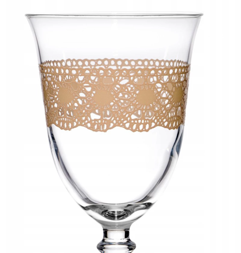 Ποτήρι Κρασιού Κολωνάτο Macrame Beige με πόδι 195ml Marva M67870
