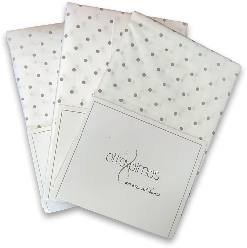 Σεντόνια υπέρδιπλα σετ 4 τμχ 240x270cm Otto almas striped - puncte Λευκό