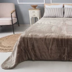 Κουβέρτα βελούδινη μονή 160x220cm deluxe Joli 1800gr Καφέ