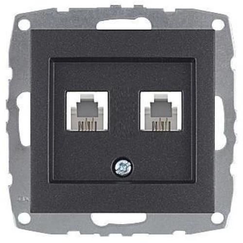 ΠΡΙΖΑ ΤΗΛΕΦΩΝΟΥ ΔΙΠΛΗ 2Χ( RJ11623JK) (Π+Μ)  ΓΡΑΦΙΤΗΣ - MONO ELECTRIC (500-002005131)