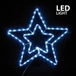 ΑΣΤΕΡΙ ΔΙΠΛΟ ΛΕΥΚΟ LED, ΜΕ ΠΡΟΓΡΑΜΜΑ, ΜΕ 3 Μ. ΦΩΤ/ΝΑ, 55X56 ΕΚ. IP44 - (600-20210)