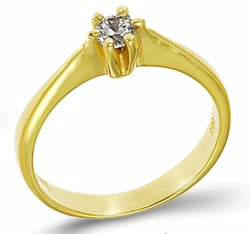 Χρυσό Μονόπετρο Δαχτυλίδι 14k 0143Κ