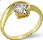 Χρυσο Μονόπετρο Δαχτυλίδι 14k 0173Κ