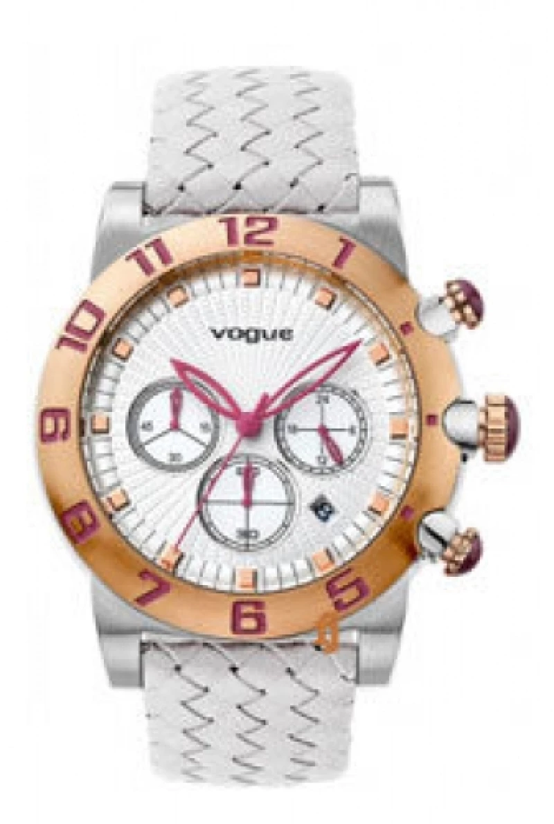 VOGUE Allure Chronograph Two Tone Rose Gold Stainless Steel Leather Strap 17002.8