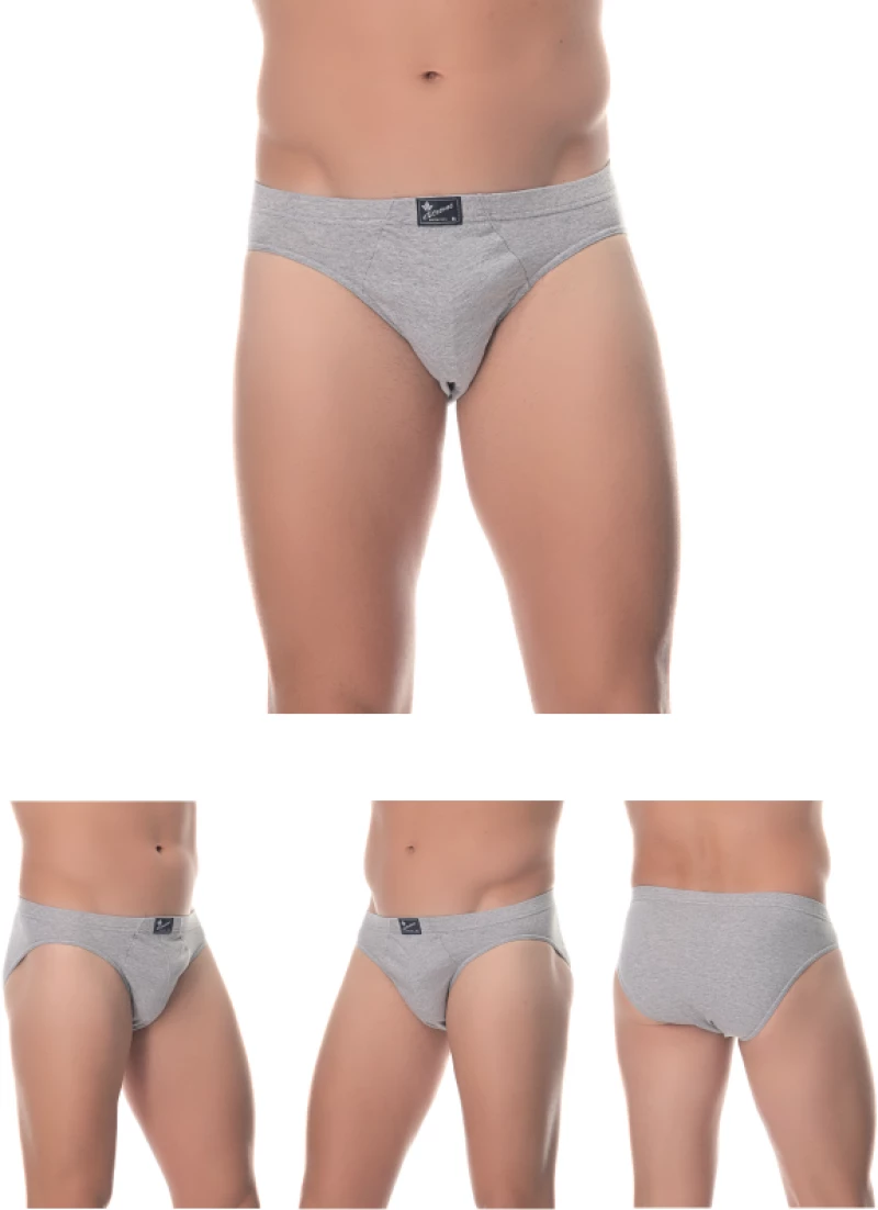ΠΡΟΣΦΟΡΑ 4 ΑΝΔΡΙΚA ΣΛΙΠ LIDO UNDERWEAR - ΓΚΡΙ 100% BAMBAKI