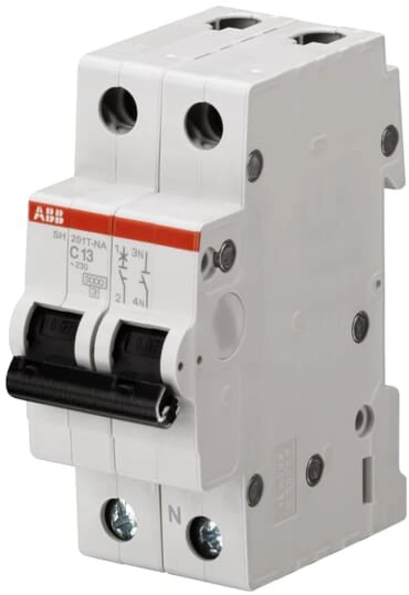 ABB Αυτόματη Ασφάλεια 1P+N 16A 3kA Καμπύλης C - SH201T-C16NA 2 ΣΤ.