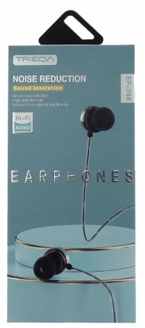 Ακουστικά Handsfree TREQA EP-744 Noise Reduction 3.5mm Κωδ.44073 Κόκκινο