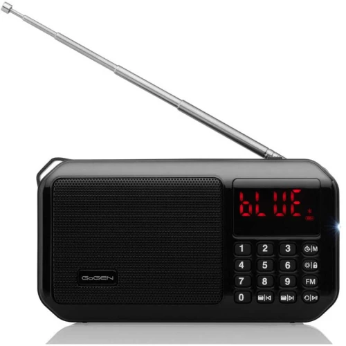 GoGEN GOGFMP125BTB Ραδιόφωνο επαναφορτιζόμενο FM με Bluetooth, μαύρο