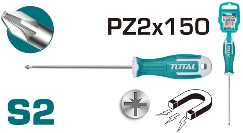 TOTAL ΚΑΤΣΑΒΙΔΙ ΜΑΓΝΗΤΙΚΟ ΣΤΑΥΡΟΥ PZ2 Χ 150mm (THT26PZ2150)