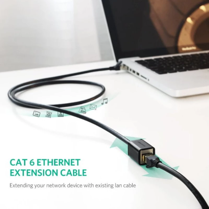 UGREEN NW112  Καλώδιο Επέκτασης Δικτύου RJ45 Cat 6 (26AWG) (2m) (Μαύρο)